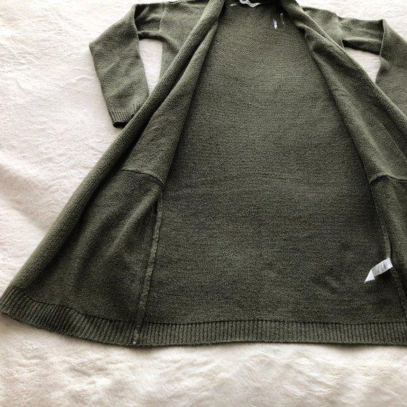 Comfy Long Dark Green Cardigan - Picture 3 of 15